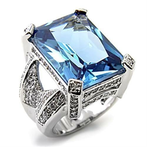 7X315 - Rhodium 925 Sterling Silver Ring with AAA Grade CZ Spinel in L - JSL FashionJewelry & WatchesJSL FashionTurquoise Tiger7X315 - 5