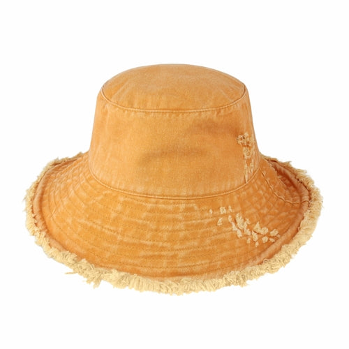 Wide Brim Frayed Bucket Hat - JSL FashionHatsJSL FashionCrimson Hector1 Pack - BH201CS