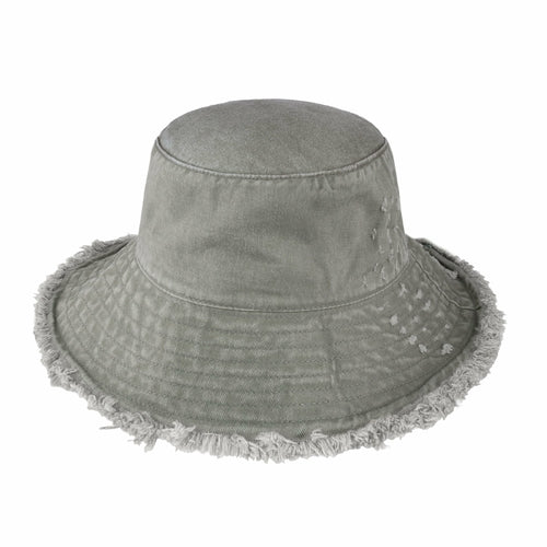 Wide Brim Frayed Bucket Hat - JSL FashionHatsJSL FashionCrimson Hector1 Pack - BH201MS