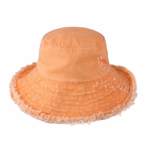 Wide Brim Frayed Bucket Hat - JSL FashionHatsJSL FashionCrimson Hector1 Pack - BH201SC