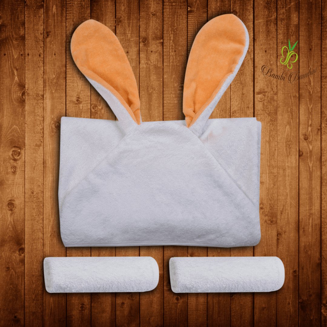 Amber Bunny Hooded Towel & 2 Washcloths - JSL FashionKids & BabiesJSL FashionRed Nyx63 - T04C - ZNII