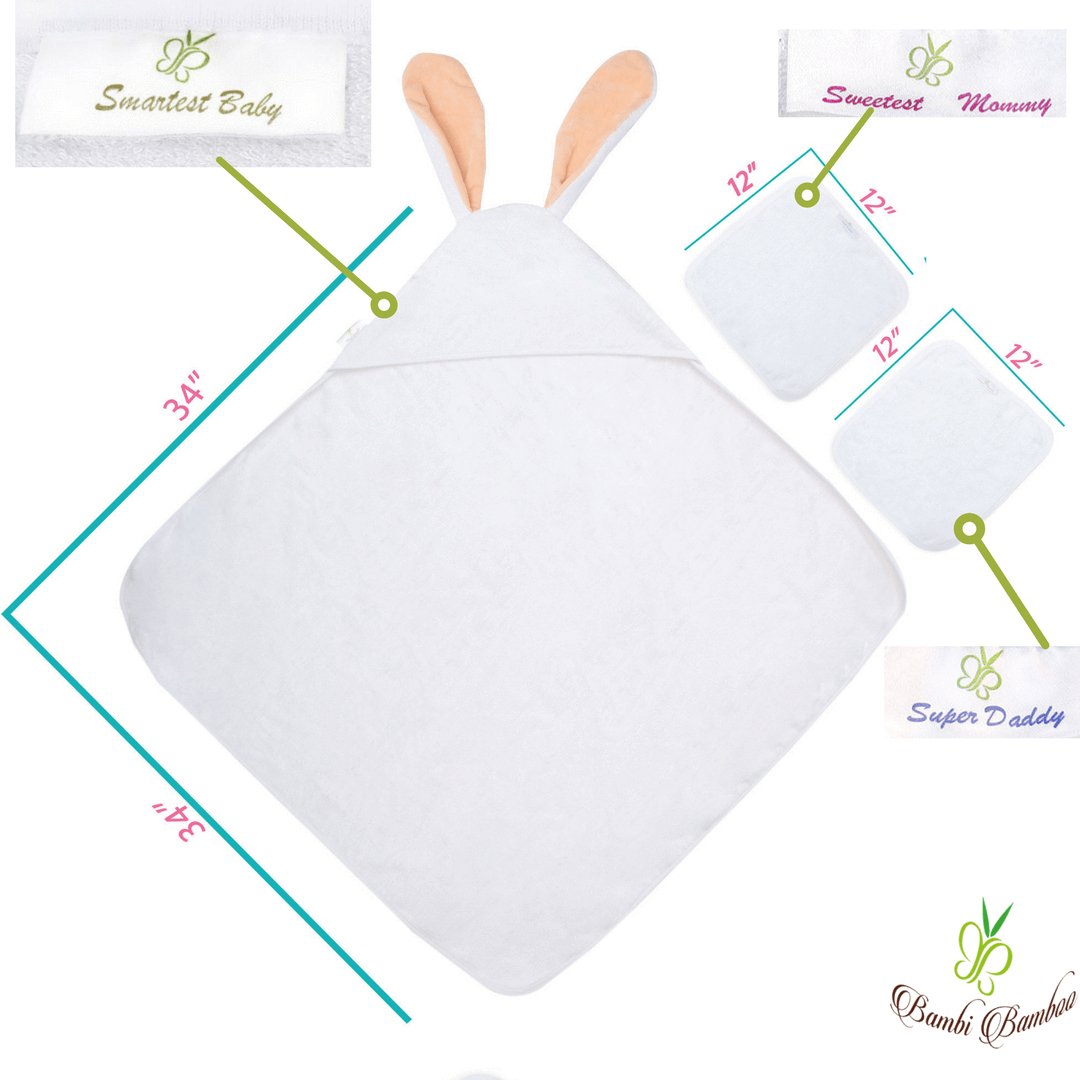 Amber Bunny Hooded Towel & 2 Washcloths - JSL FashionKids & BabiesJSL FashionRed Nyx63 - T04C - ZNII