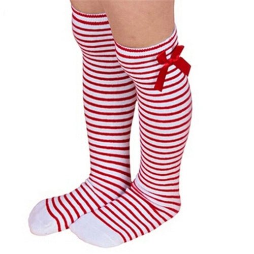 Baby Girls Leg High Barrel Cotton Socks In Bows - JSL FashionKids & BabiesJSL FashionOrange AriadneS - 4 - 12YEARS