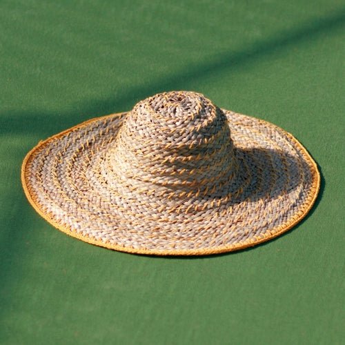 Balinese Pecatu Wide Round Straw Hat In Butter Yellow - JSL FashionHatsJSL FashionCocoa BrunnPecatuHat2