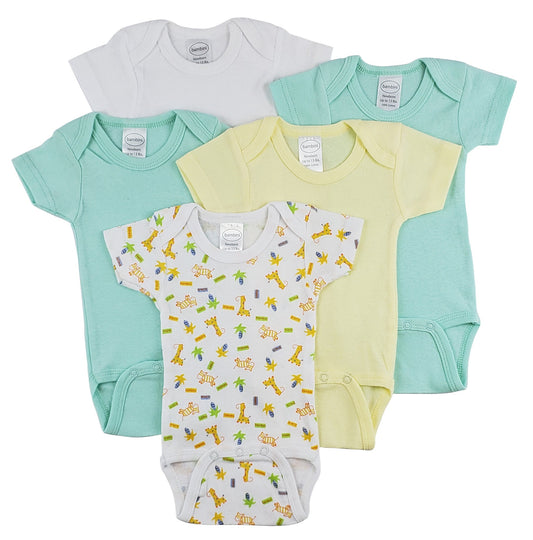 Bambini Short Sleeve One Piece 5 Pack - JSL FashionKids & BabiesJSL FashionEmerald CloverCS_0291NB