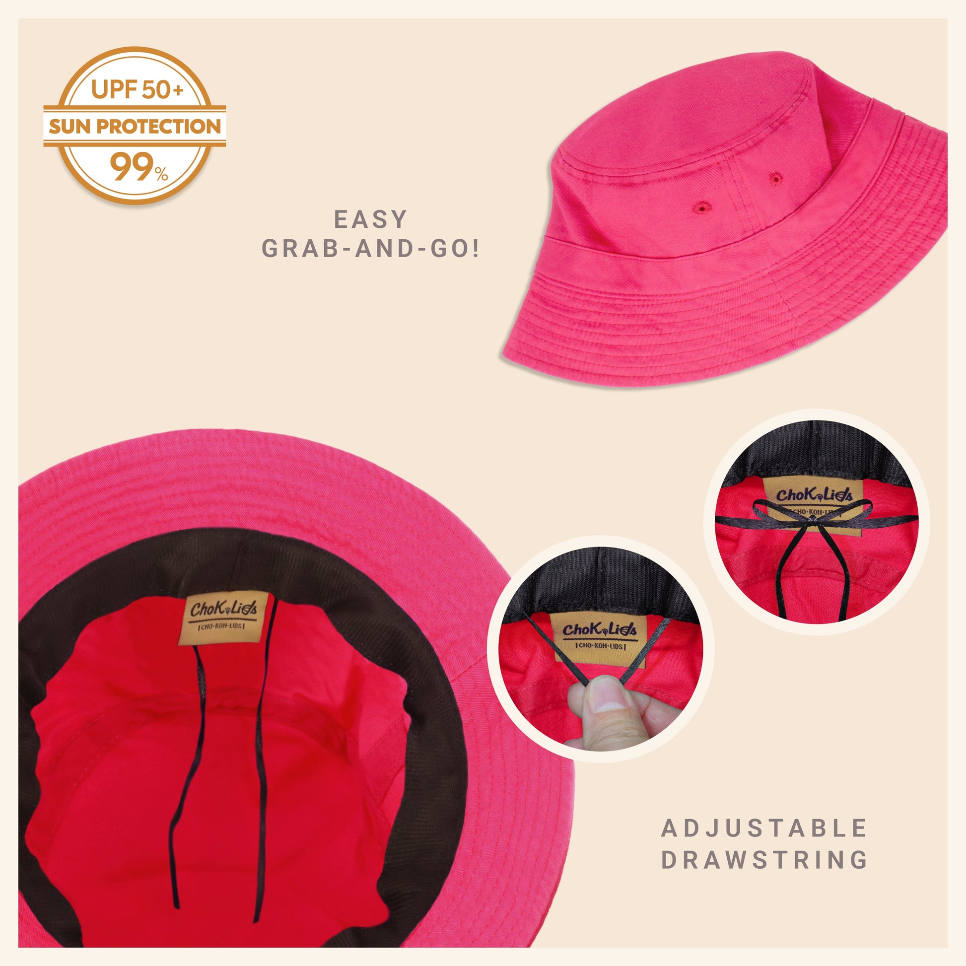 Classic Washed Cotton Bucket Hat - JSL FashionHatsJSL FashionCrimson Hector1 Pack - BH101BP