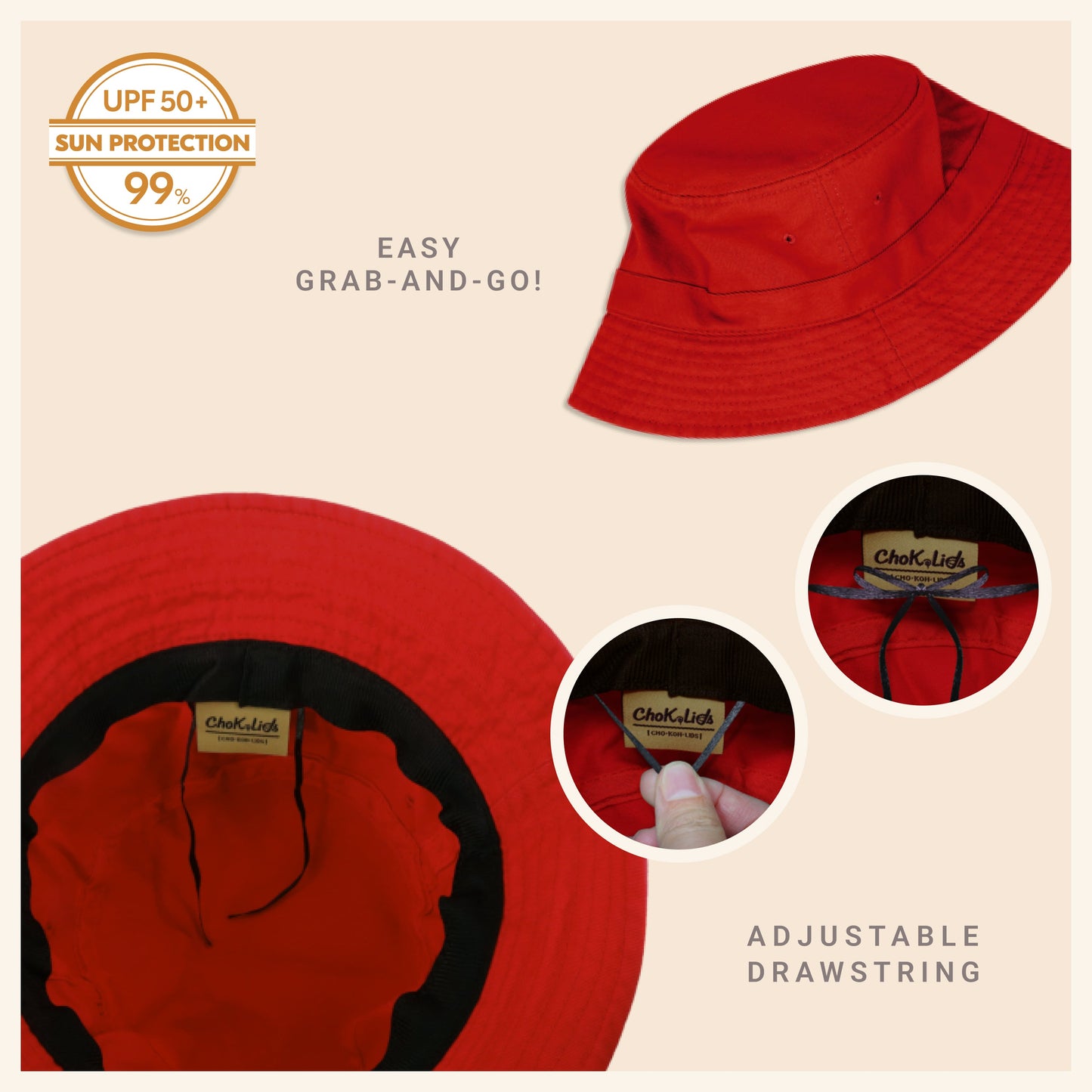 Classic Washed Cotton Bucket Hat - JSL FashionHatsJSL FashionCrimson Hector1 Pack - BH101BP