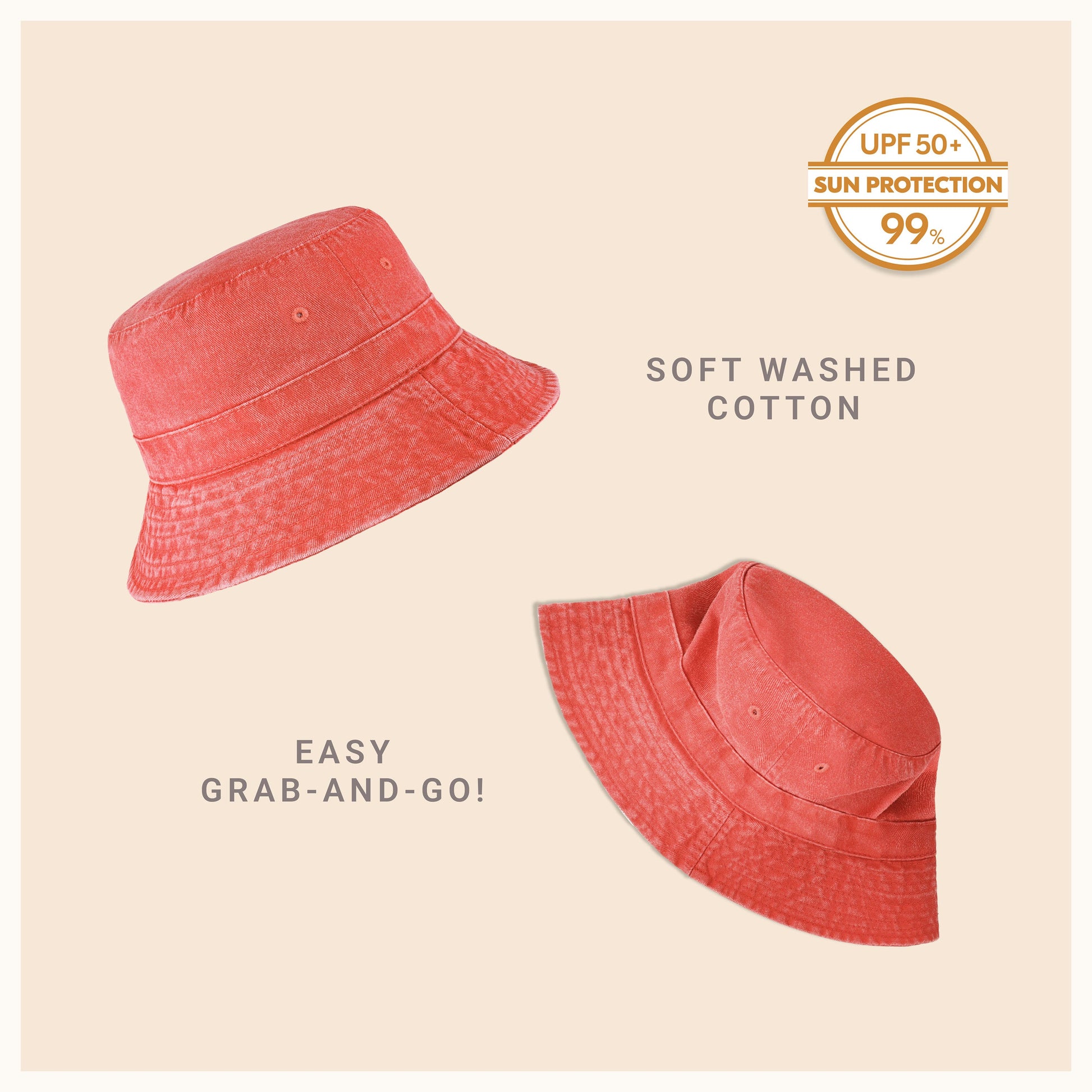 Classic Washed Cotton Bucket Hat - JSL FashionHatsJSL FashionCrimson Hector1 Pack - BH101BP