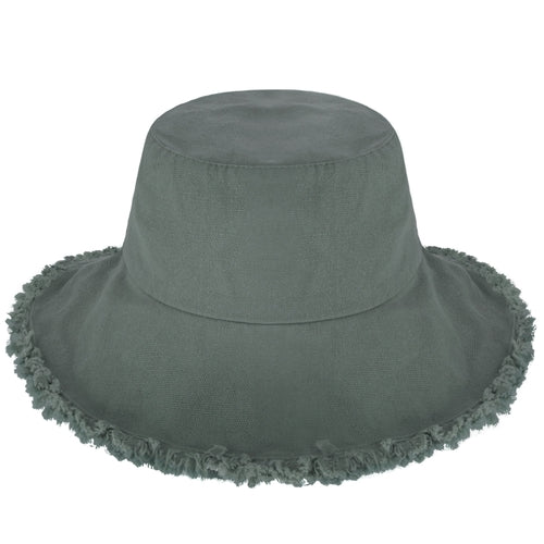 Wide Brim Frayed Bucket Hat - JSL FashionHatsJSL FashionCrimson Hector1 Pack - BH201CH