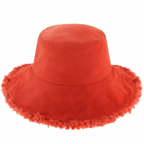 Wide Brim Frayed Bucket Hat - JSL FashionHatsJSL FashionCrimson Hector1 Pack - BH201CO