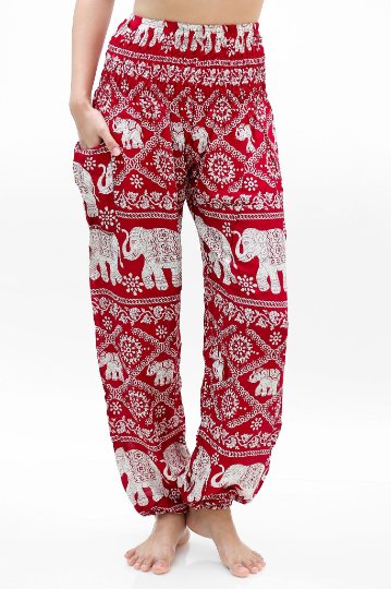 Burgundy ELEPHANT Pants Women Boho Pants Hippie Pants Yoga - JSL FashionPantsJSL FashionTan Smokeysp