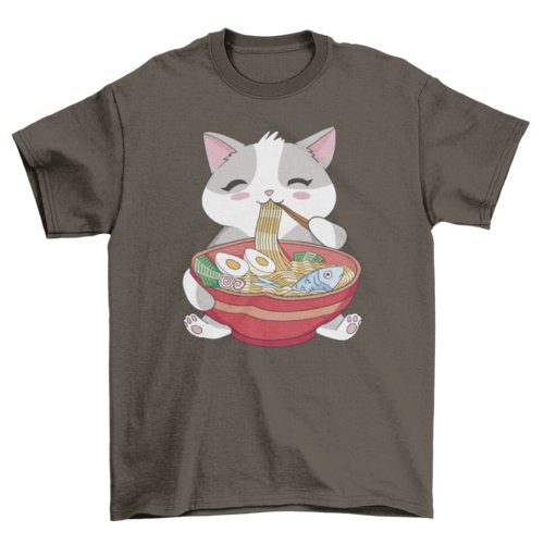 Cat animal eating ramen t-shirt - JSL FashionT-shirtsJSL FashionTurquoise TheseusVX288969UNGT1M2XL