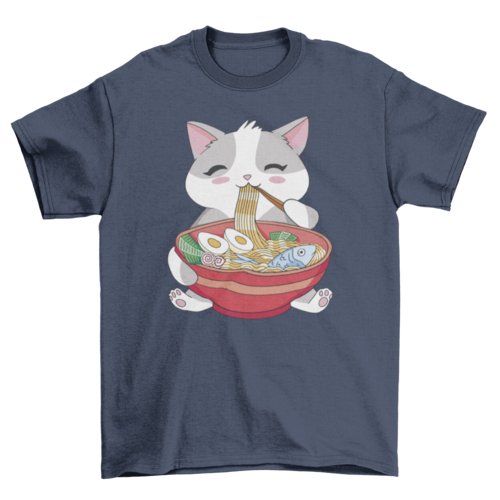 Cat animal eating ramen t-shirt - JSL FashionT-shirtsJSL FashionTurquoise TheseusVX288969UNGT1N00S