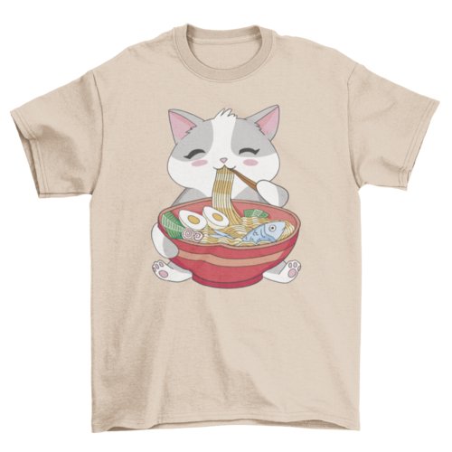 Cat animal eating ramen t-shirt - JSL FashionT-shirtsJSL FashionTurquoise TheseusVX288969UNGT5W00S