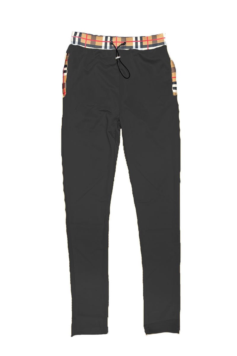 Checkered Polo and Pant Set - JSL FashionMen's ClothingJSL FashionLime MiloEMT - EMP4102 - BLACK - 2XL