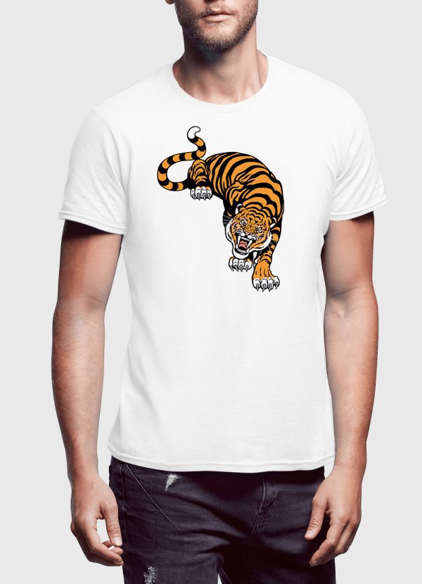 Cornered Tiger Printed T-Shirt - JSL FashionT-shirtsJSL FashionScorpiusSMALL - BLACK