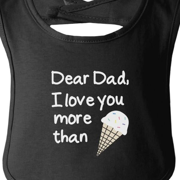 Dear Dad Icecream Cute Black Baby Bib Unique - JSL FashionParenthood & AccessoriesJSL FashionTeal TigerDEFAULTTITLE