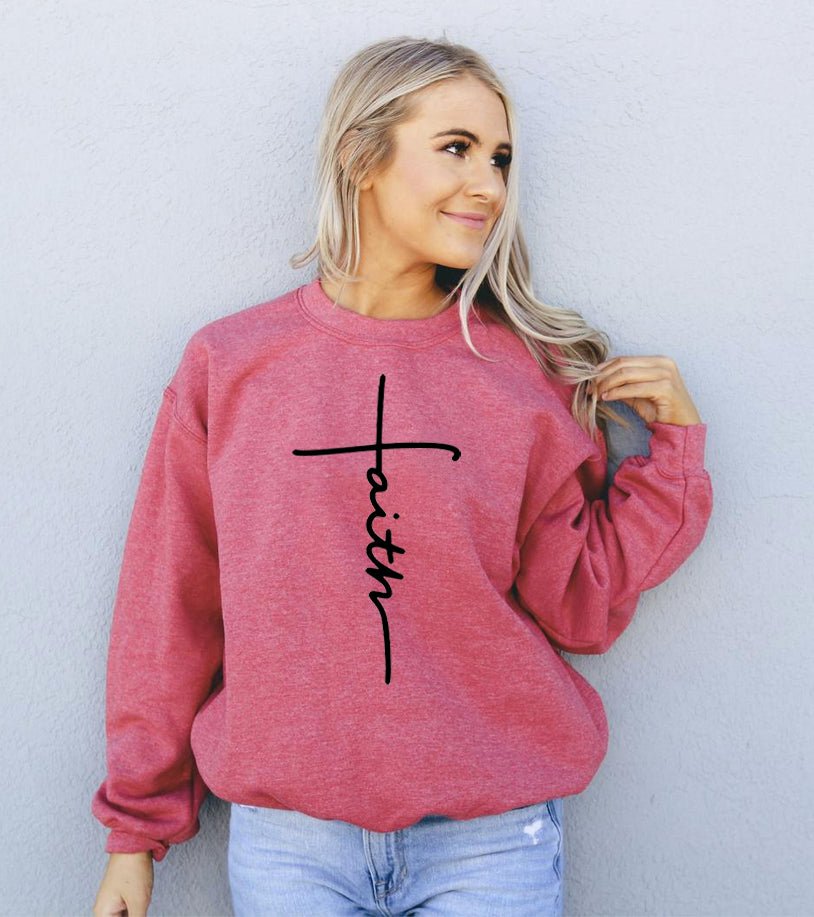 Faith Sweatshirt - JSL FashionSweaters & HoodiesJSL FashionAgateMAROON - 3XL