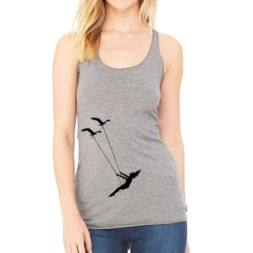 Flying bird swing racerback tank top - JSL FashionTank TopsJSL FashionIndigo TigerM - HEATHERGRAY