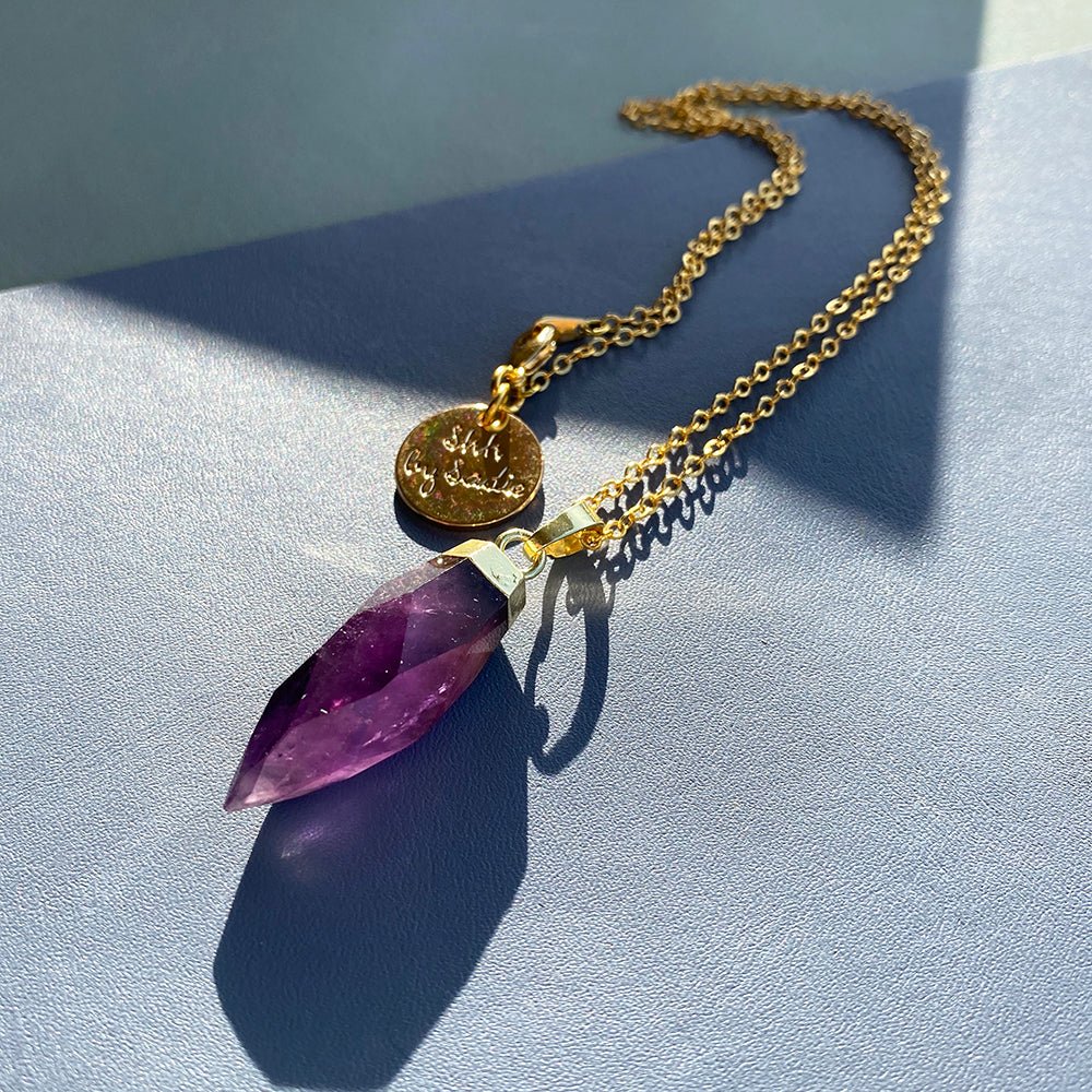 Glow Necklace - Crystal Quartz / Rose Quartz / Amethyst - JSL FashionNecklacesJSL FashionYellow AthenaAMETHYST