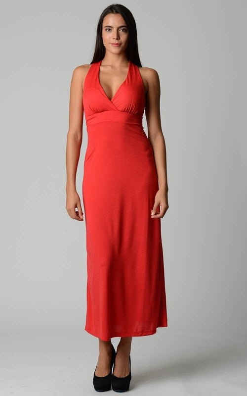 Halter Maxi Dress with Cross Back Straps - JSL FashionDressesJSL FashionIvory FelixDF226 - M - COR - M