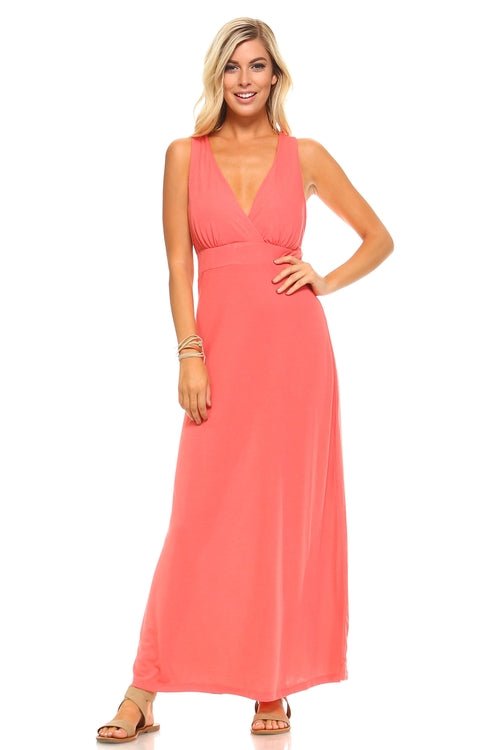 Halter Maxi Dress with Cross Back Straps - JSL FashionDressesJSL FashionIvory FelixDF226 - M - COR - S