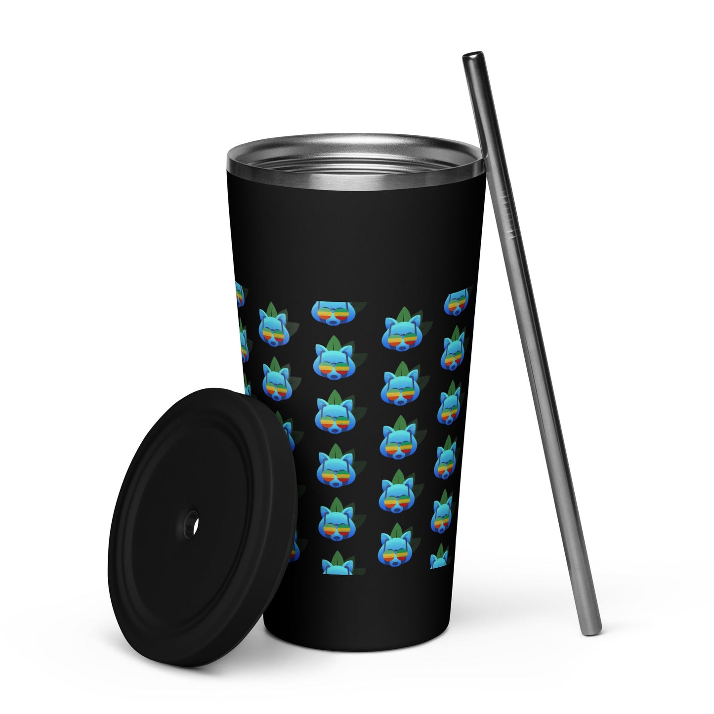 Insulated tumbler with a straw - BLUE PANDA - JSL FashionJSL FashionJSL Fashion7858411_19107