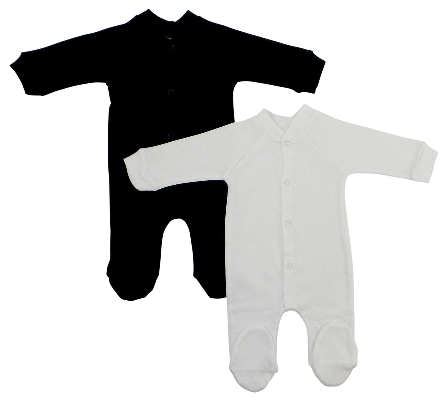 Interlock Black and White Closed - toe Sleep & Play - JSL FashionBaby ClothingJSL FashionEmerald CloverLARGE - WHITE