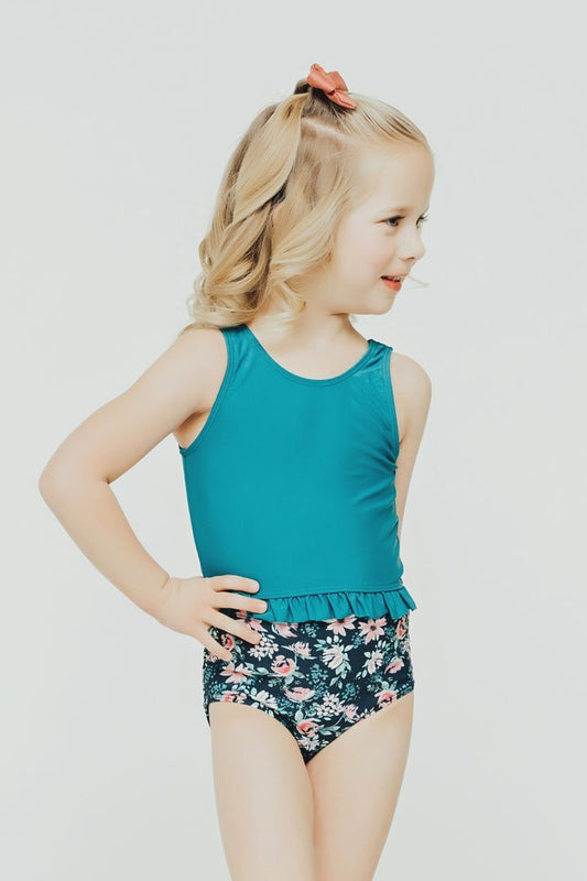 Janela Bay Dark Teal Little Ruffle Swim Top - JSL FashionWomen's ClothingJSL FashionLavender Danae2/3