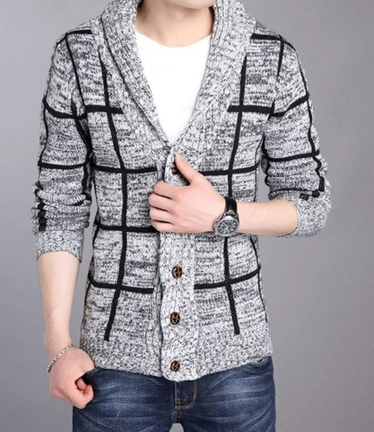 Mens Shawl Collar Gray Cardigan - JSL FashionSweaters & HoodiesJSL FashionYellow PandoraPL1006M17Q - GRY - M