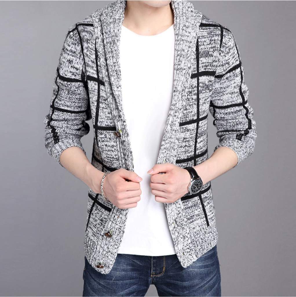 Mens Shawl Collar Gray Cardigan - JSL FashionSweaters & HoodiesJSL FashionYellow PandoraPL1006M17Q - GRY - M