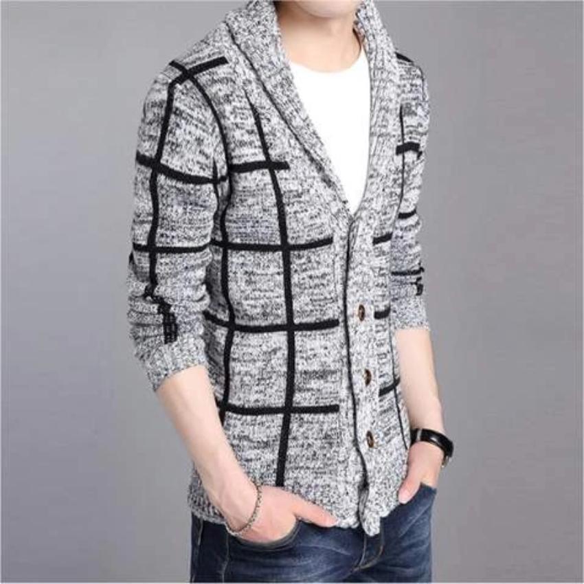 Mens Shawl Collar Gray Cardigan - JSL FashionSweaters & HoodiesJSL FashionYellow PandoraPL1006M17Q - GRY - M