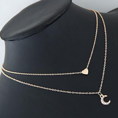 Moon and Heart Two Layer Necklace - JSL FashionNecklacesJSL FashionJasperGOLD