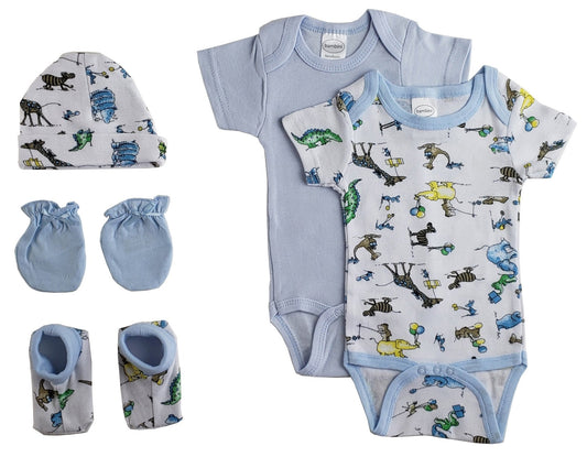 Newborn Baby Boys 5 Pc Layette Baby Shower Gift - JSL FashionBaby ClothingJSL FashionEmerald CloverLS_0075