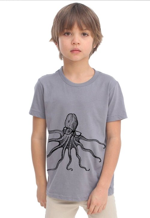 Octopus Wearing Glasses - JSL FashionKid's ClothingJSL FashionIndigo Tiger10 - SLATEGRAY