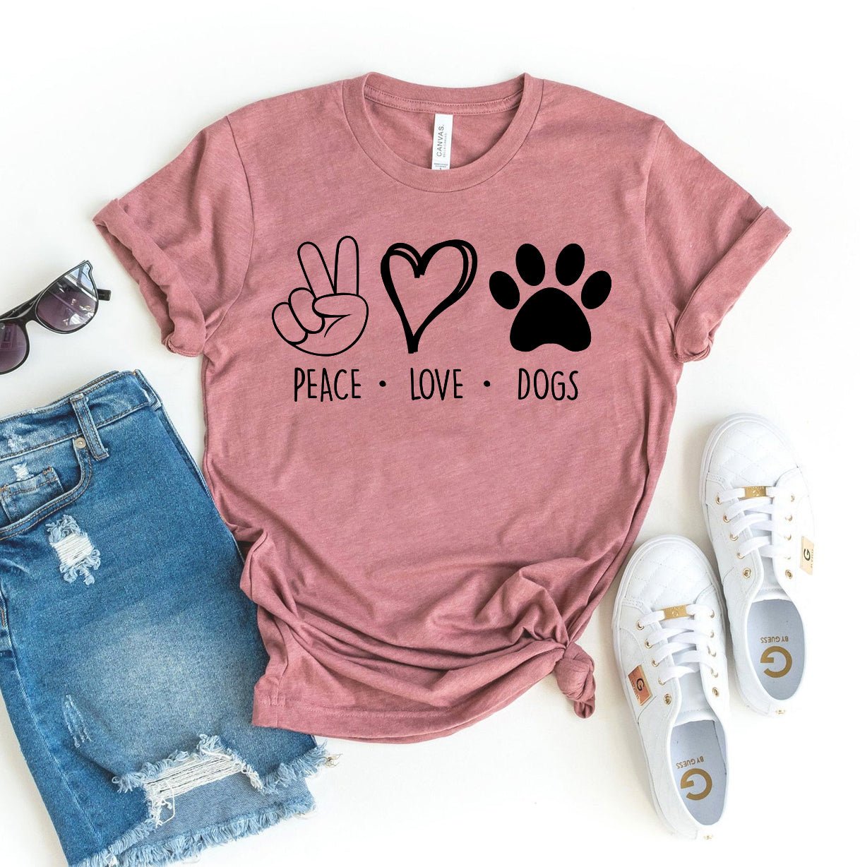 Peace Love Dogs T-shirt - JSL FashionT-shirtsJSL FashionAgateXS - HEATHER BLUE