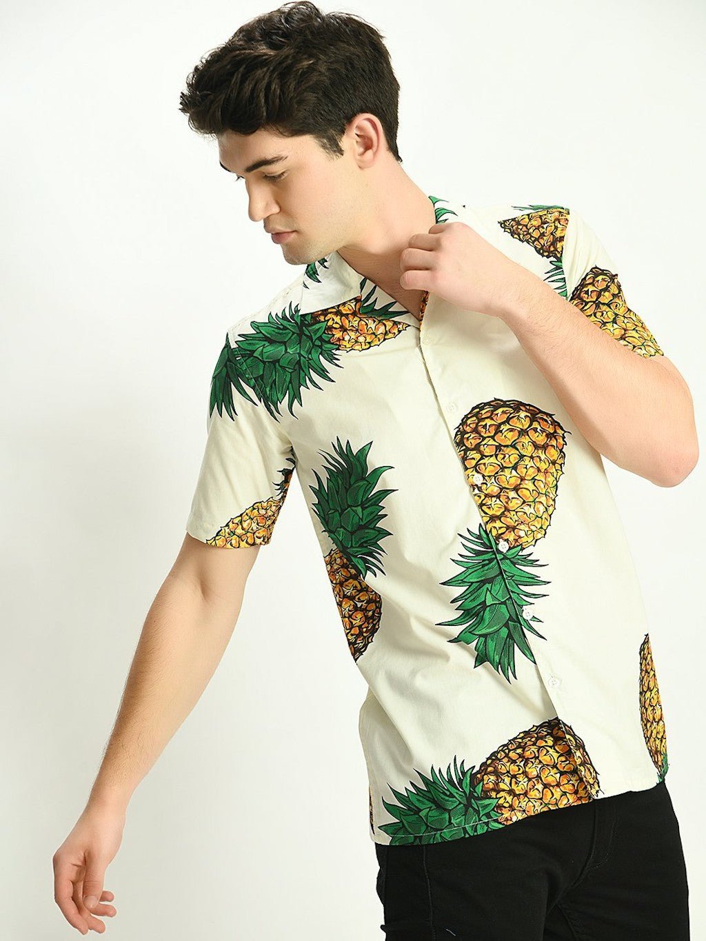 Pineapple Printed Vacation Shirt - JSL FashionMen's ClothingJSL FashionMauve IolausVariant SKU