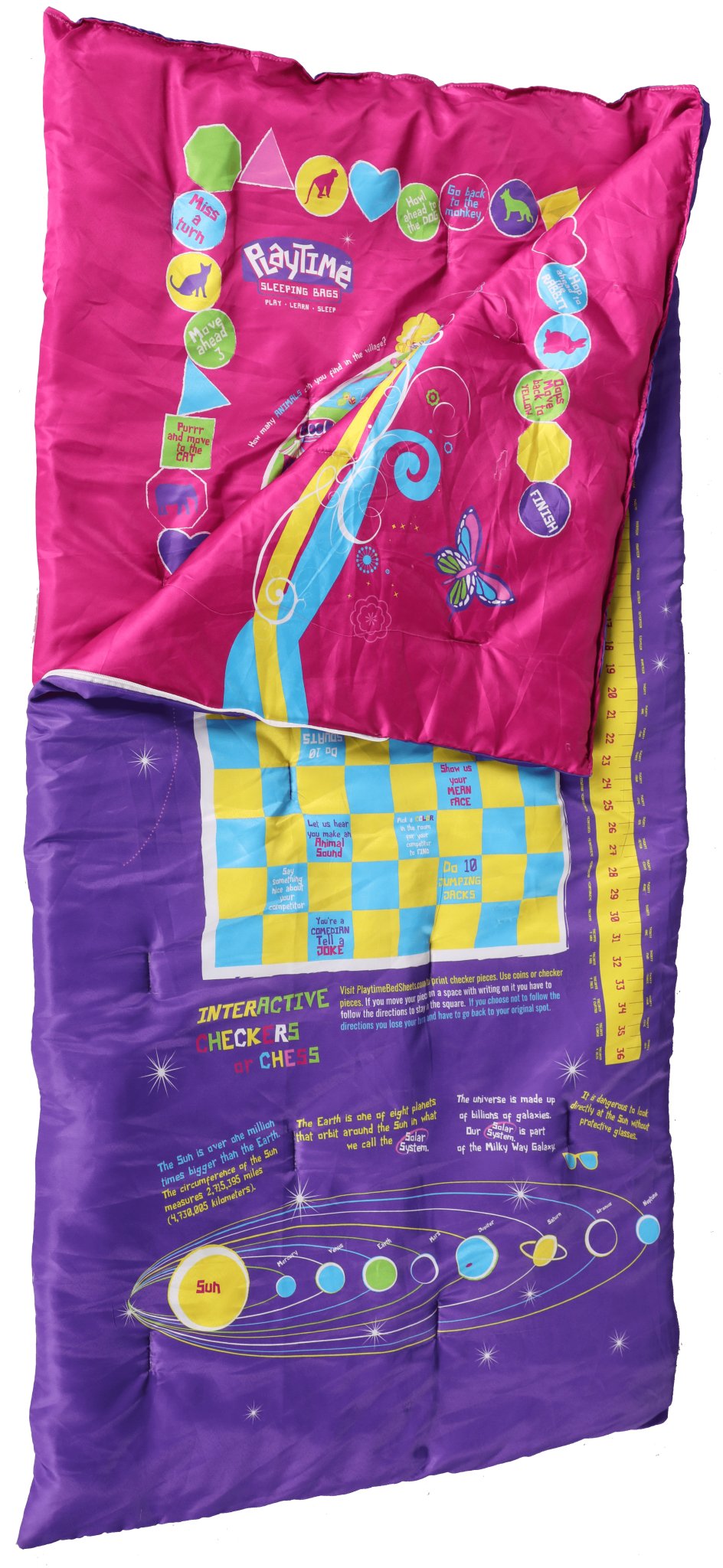 Playtime Reversible Slumber Bag. Over 35 Fun Interactive Games! - JSL FashionBlankets & PillowsJSL FashionPurple GaiaPTSBP