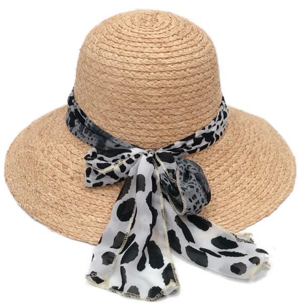 Raffia Leopard Sun Hat - JSL FashionHatsJSL FashionViolet Medea37031 - 10