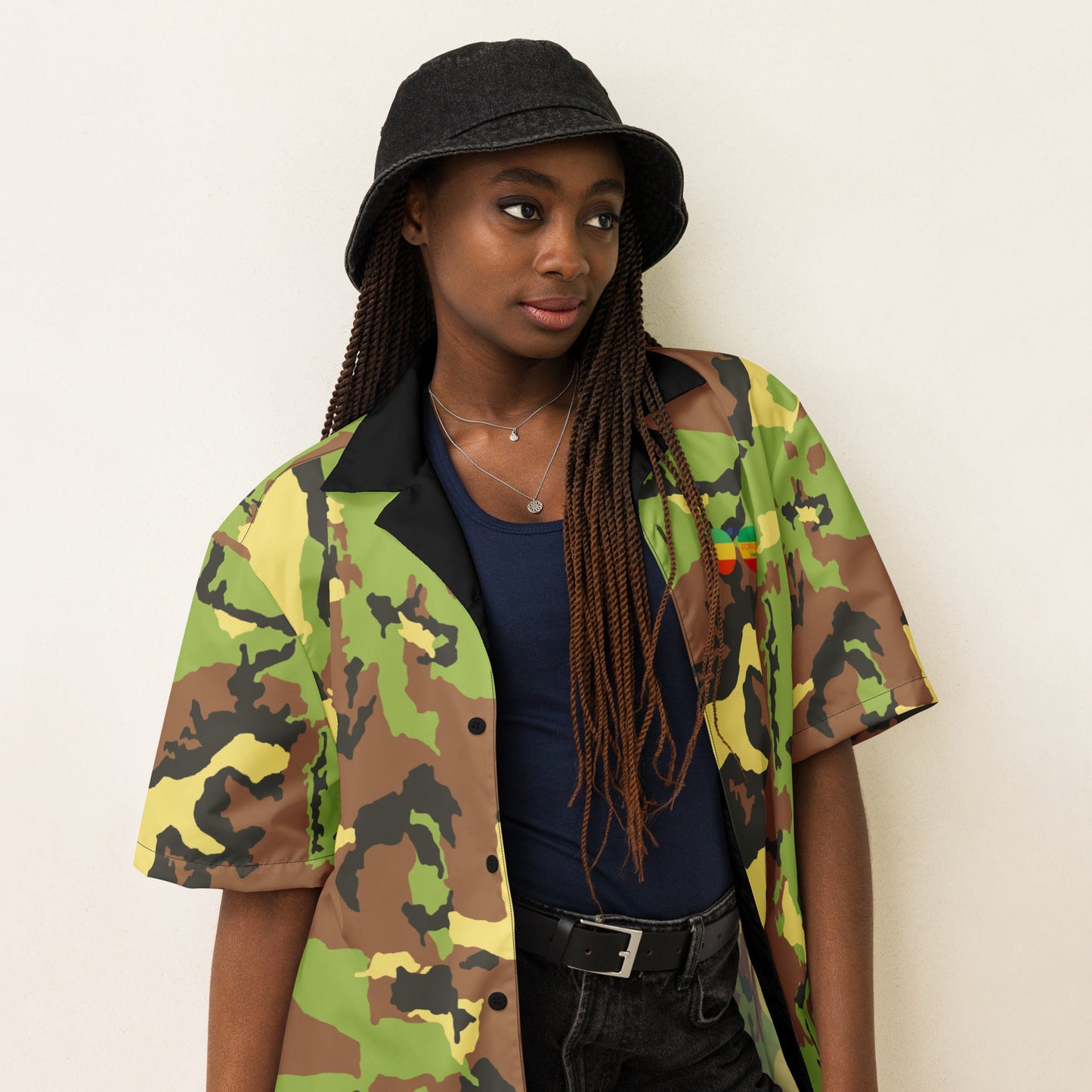 Sleeveless Button Blouse - CAMO - JSL FashionJSL FashionJSL Fashion2116900_17117