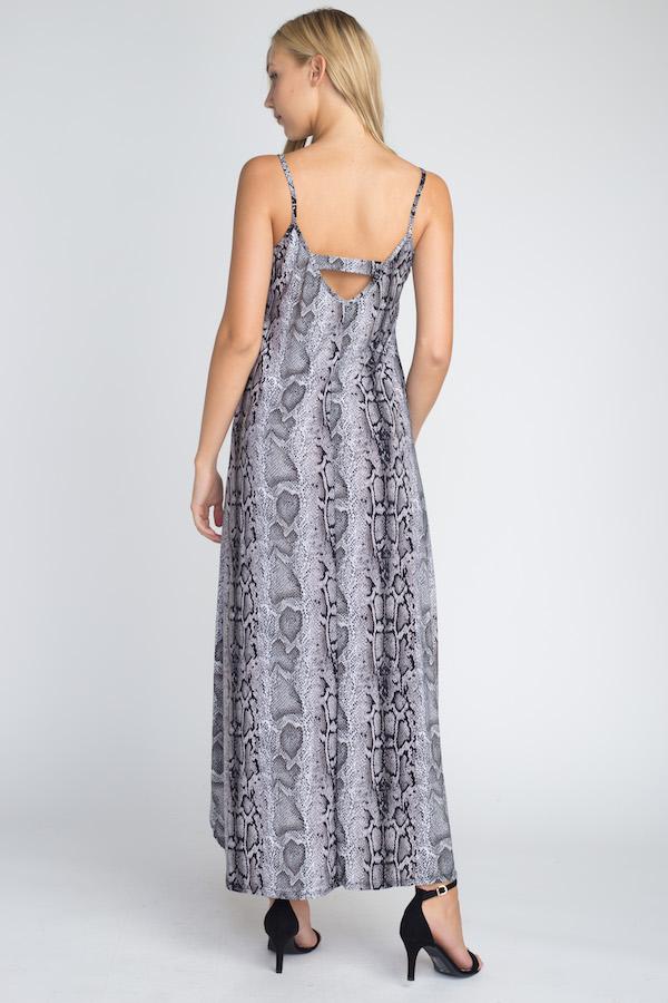 Snakeskin Print Maxi Tank Dress - JSL FashionDressesJSL FashionIvory FelixMMD4169 - BLK - S