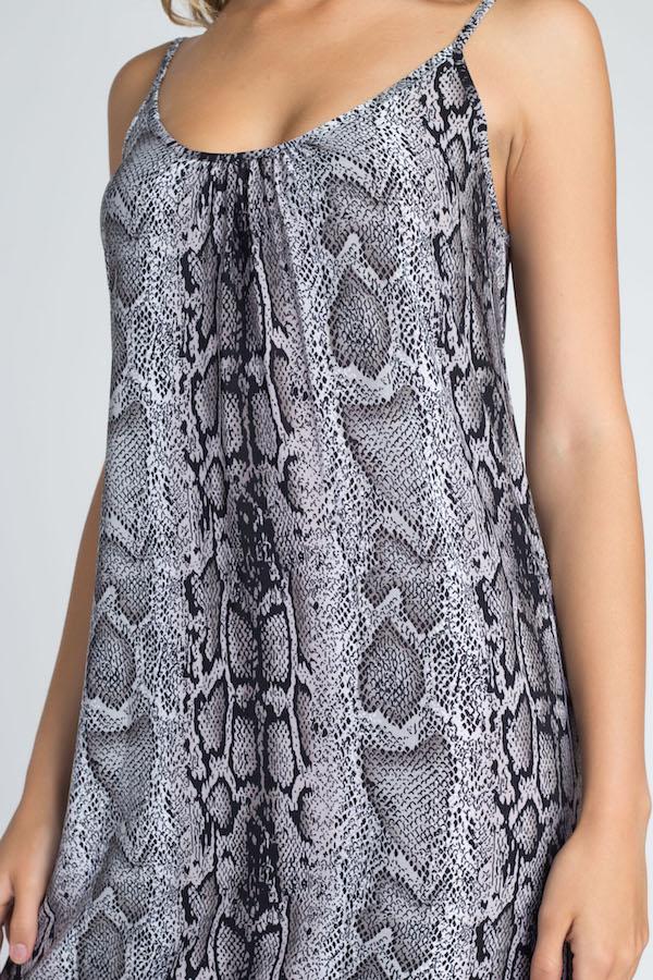 Snakeskin Print Maxi Tank Dress - JSL FashionDressesJSL FashionIvory FelixMMD4169 - BLK - S