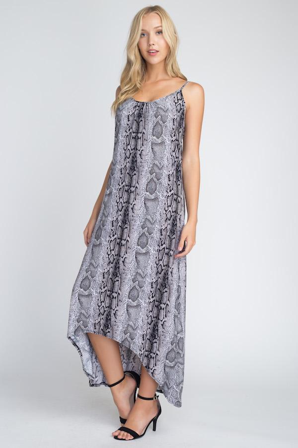 Snakeskin Print Maxi Tank Dress - JSL FashionDressesJSL FashionIvory FelixMMD4169 - BLK - S