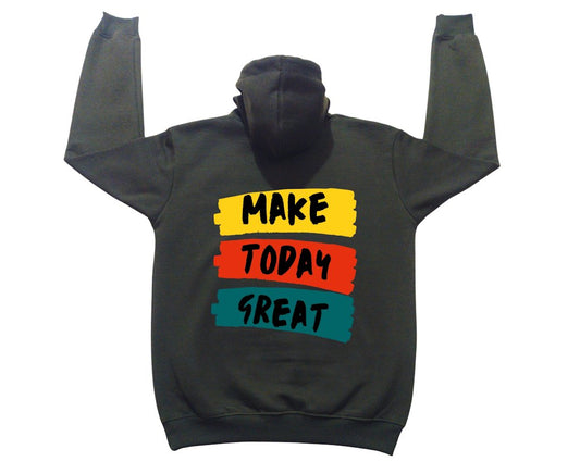 Stylist Green Hoodie with printed design - MAKE TODAY - JSL FashionMen's ClothingJSL FashionBronze MaxSR - 66MGreen