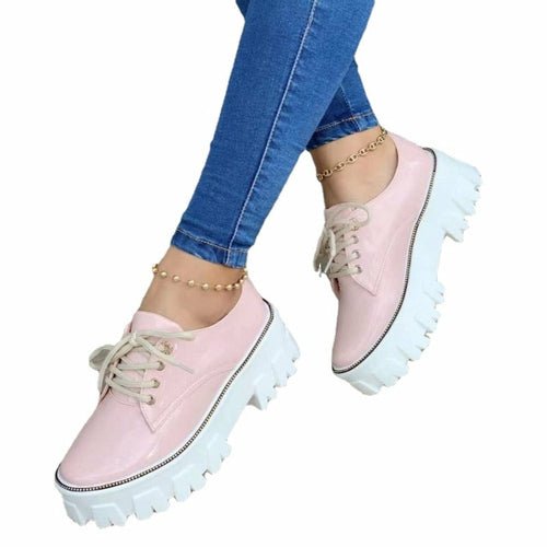 Thick Heel Flat Platform Oxford Women Shoes - JSL FashionFootwearJSL FashionCoffee Jasper14:1052#Pink;200000124:200000290;200007763:201441035