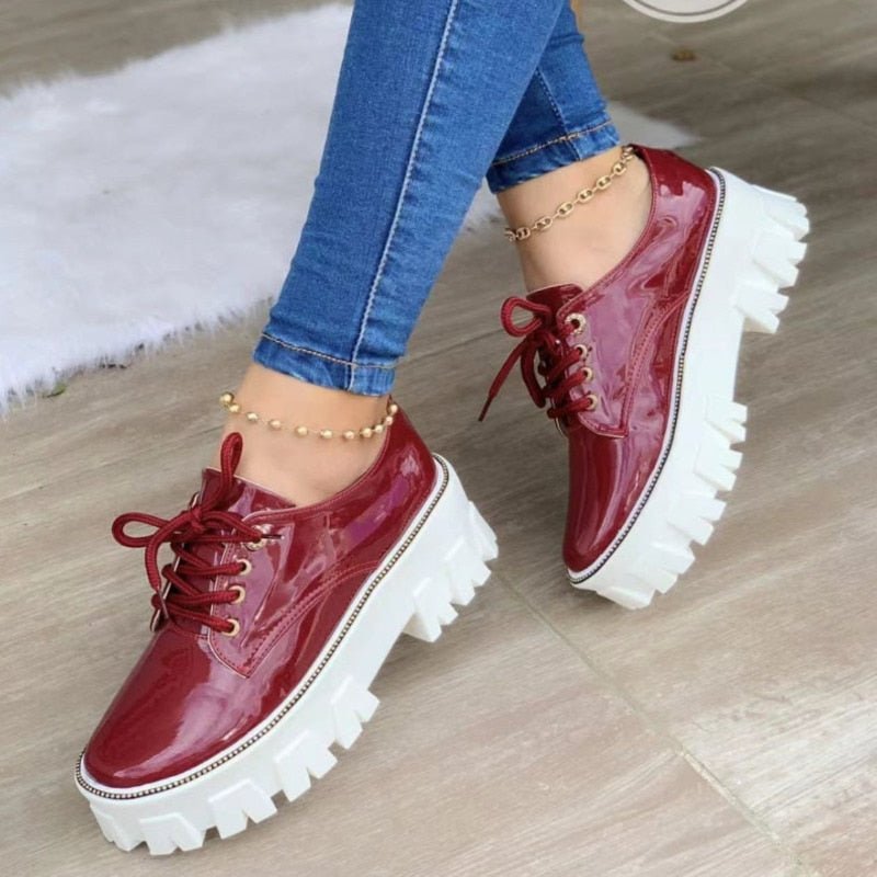 Thick Heel Flat Platform Oxford Women Shoes - JSL FashionFootwearJSL FashionCoffee Jasper14:193#Black;200000124:200000287;200007763:201441035