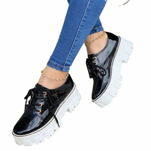 Thick Heel Flat Platform Oxford Women Shoes - JSL FashionFootwearJSL FashionCoffee Jasper14:193#Black;200000124:200000287;200007763:201441035