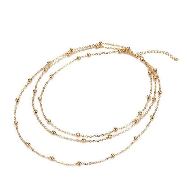 Three Layer Beaded Choker Necklace - JSL FashionNecklacesJSL FashionJasperSILVER