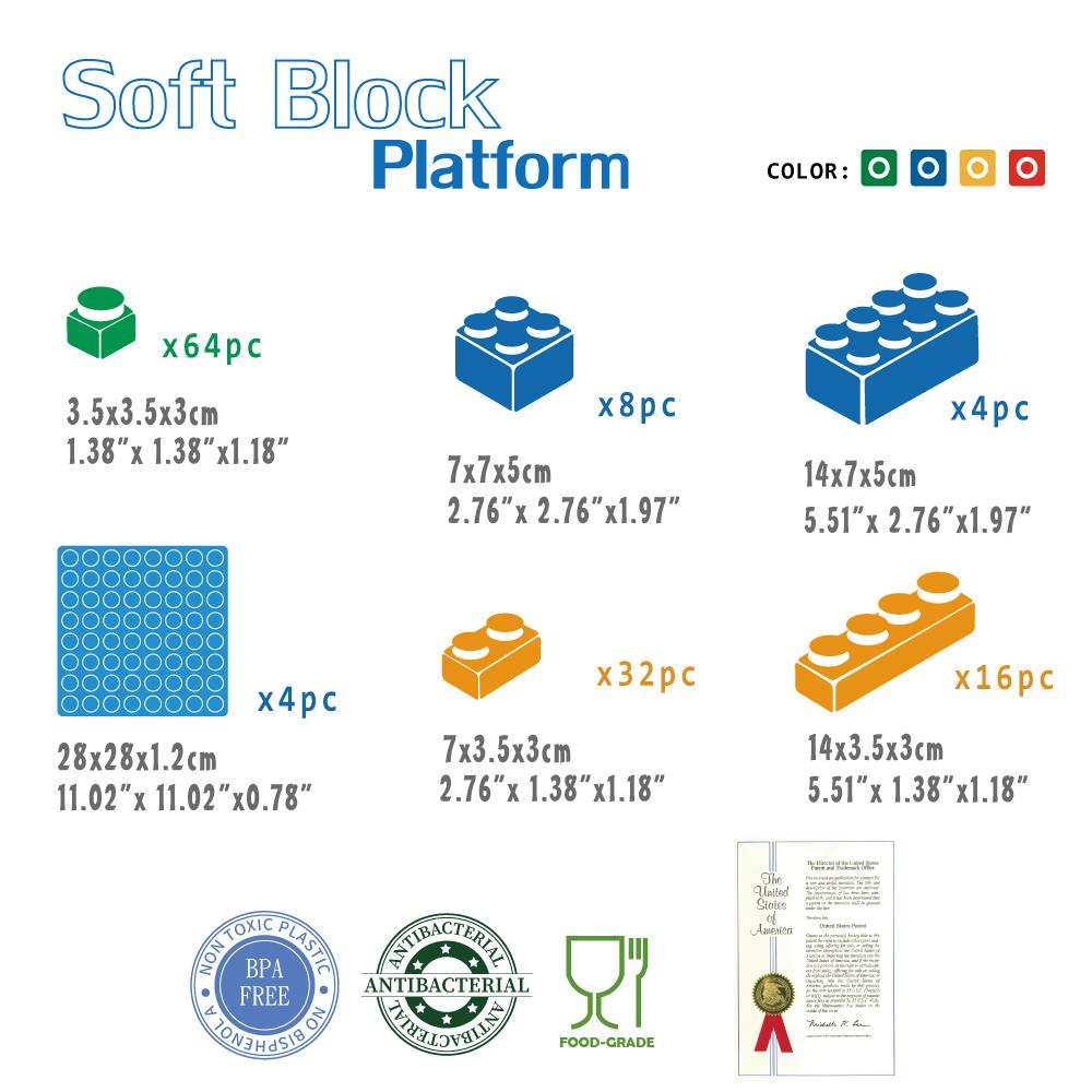 UNiPLAY Platform with 124pcs Soft Building Blocks - JSL FashionKids & BabiesJSL FashionMoonstoneUB014