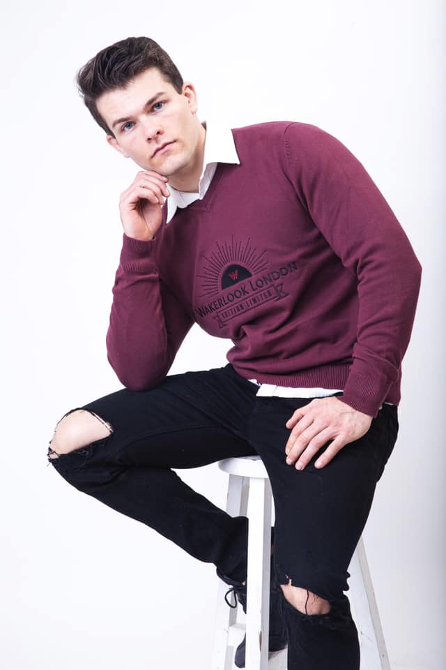 Wakerlook MENS COTTON BLEND Burgundy SWEATER - JSL FashionMensJSL FashionSky Blue SaffronWKL400WJ02